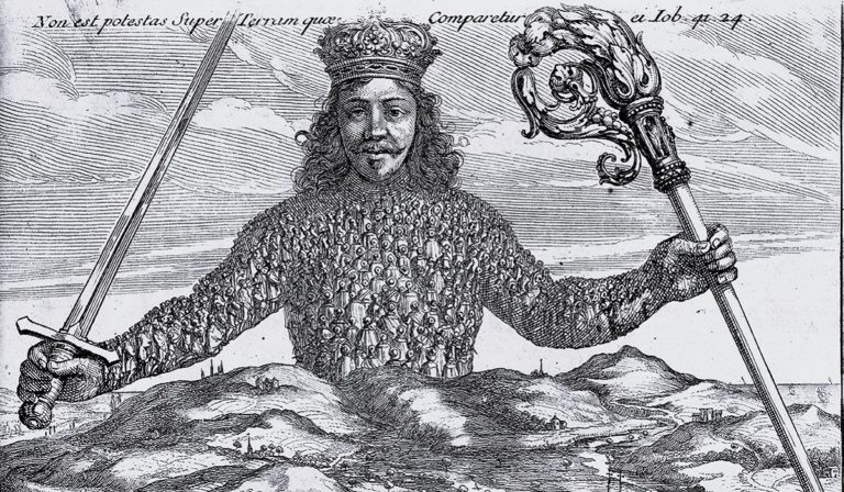 The frontispiece of the book Leviathan by Thomas Hobbes; engraving by Abraham Bosse
