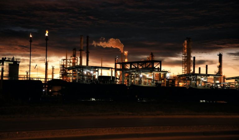 Refinery at night