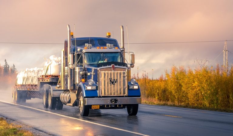 Semi truck on the road