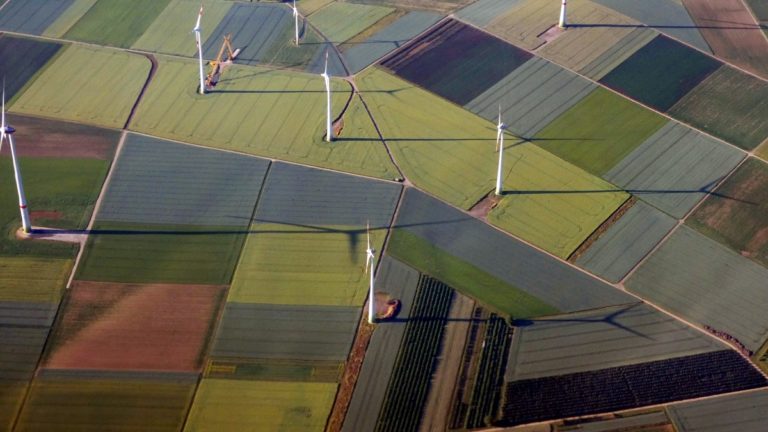 Wind turbines from above