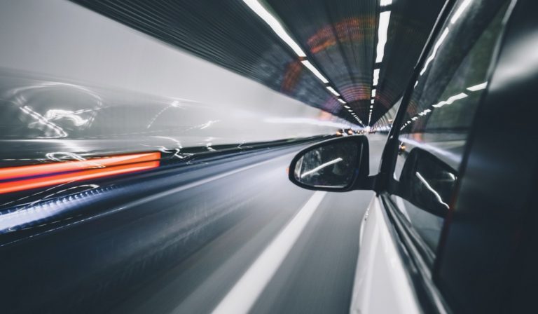 Car in a tunnel