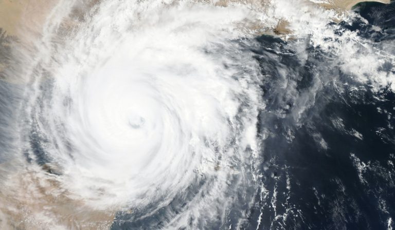 Satellite image of typhoon
