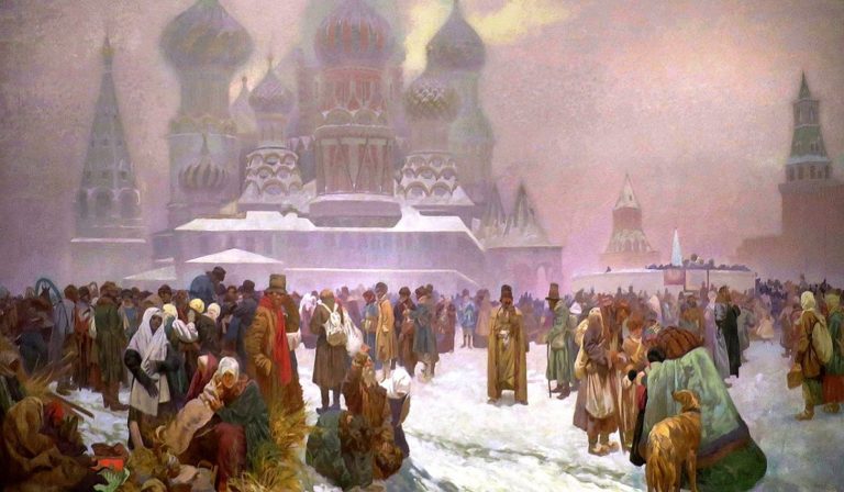 The Abolition of Serfdom in Russia: Work in Freedom is the Foundation of a State (1914), by Alphonse Mucha,