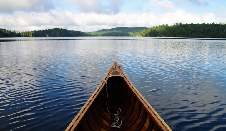 Canoe on a lake