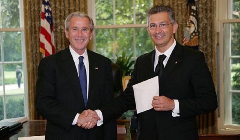 Paolo Rendelli and George W. Bush