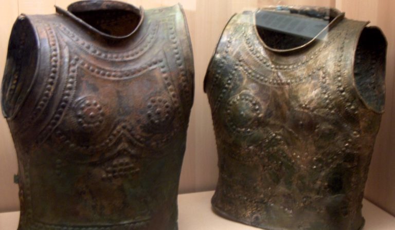 Bronze cuirasses from Marmesse in France, 9th century BC.