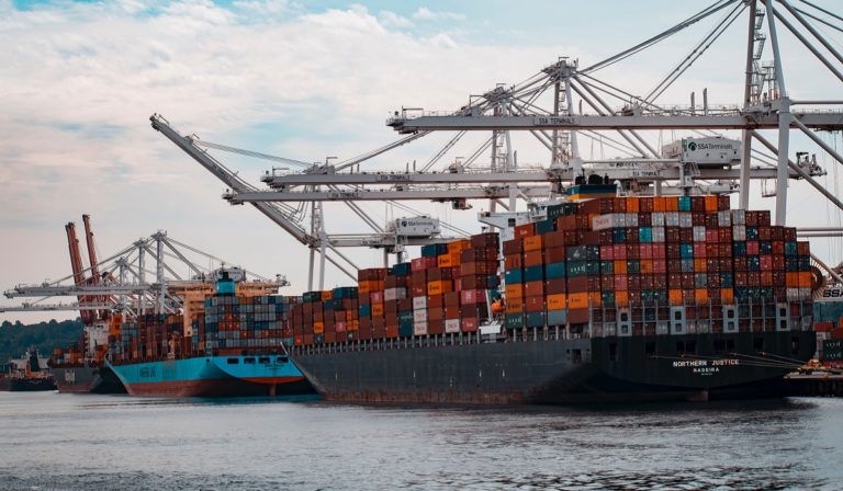 Freight Containers on a Ship