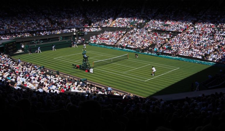 Roger Federer’s opening match in the 2018 Championships at Wimbledon against Dusan Lajovic of Serbia.