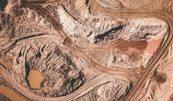 Aerial view of mining site