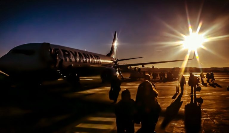 RyanAir airplane on the ground