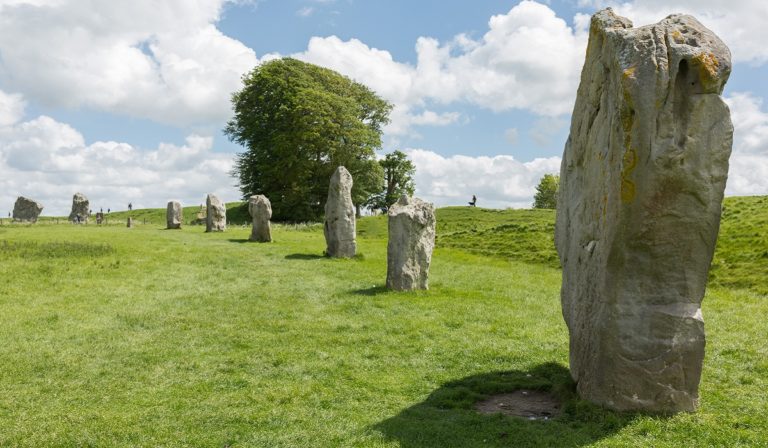 Part of the South Inner Circle of Avebury in Wiltshire, England.