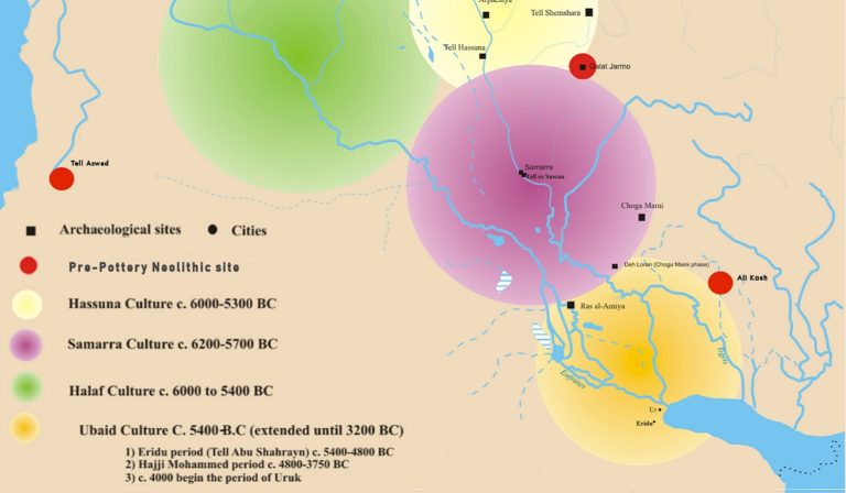 Map of Mesopotamian cultures