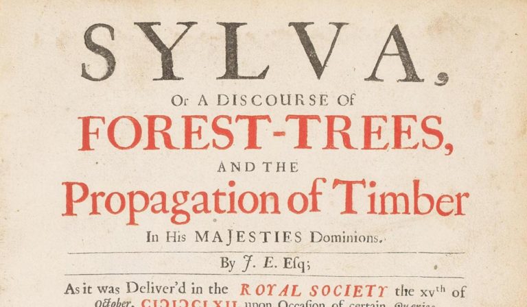 Title page of Sylva, a book by John Evelyn first published in 1664