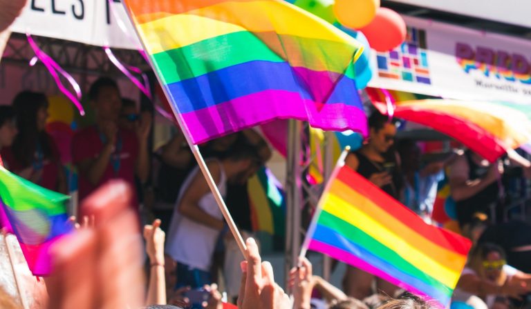 Pride flags and celebration