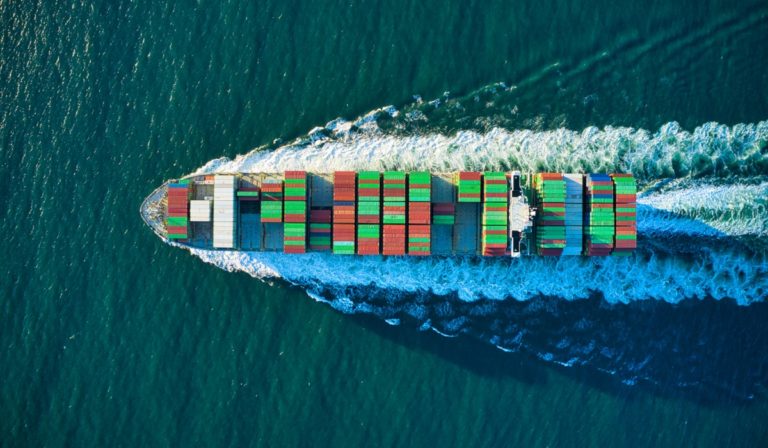 Cargo ship from above