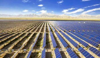 Aerial photography of solar photovoltaic power plants in sunny weather|Aerial view of large solar farm