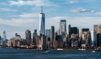 Aerial shot of the New York City|New York