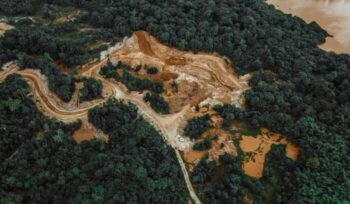 Aerial view of deforestation