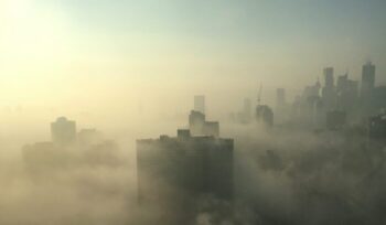 Air pollution over a city|Air pollution e