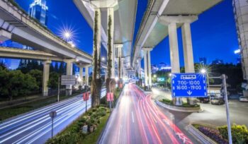 Blurred traffic lights