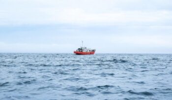 Boat on the open seas