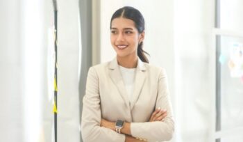 Businesswoman smiling