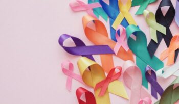 Colorful ribbons on pink background|Doctor