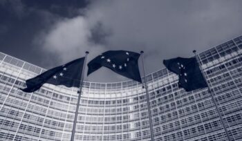 E.U. flags in front of building|European Union flag