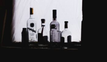 Empty bottles of alcohol