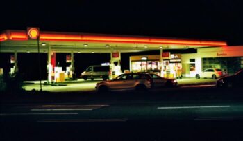 Gas station at night