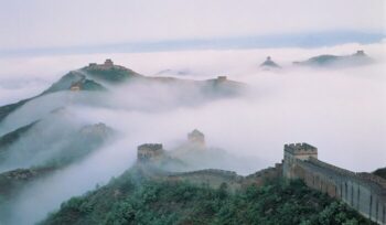 Great Wall of China in fog