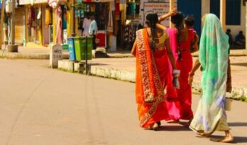 Indian women on street|Uttarakhand river