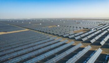 Large solar farm in the desert