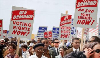 Marchers with signs at the March on Washington