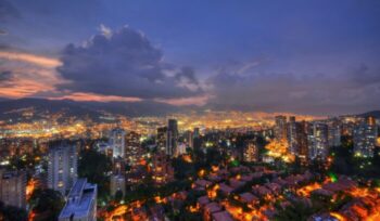 Medellin skyline at night