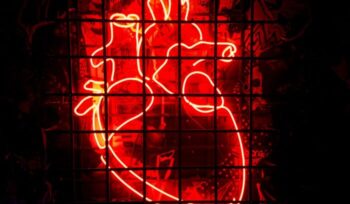 Neon light of realistic heart