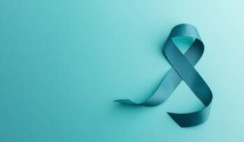 Ovarian and Cervical Cancer Awareness. a Teal Ribbon