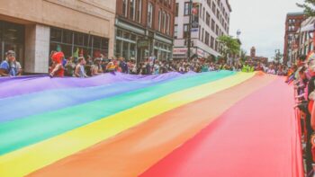 Pride flag at parade