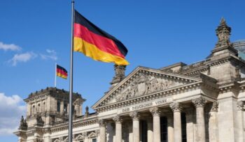 Reichstag with German flags