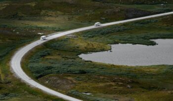 Road in rugged landscape