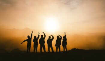 Six people looking at Sun