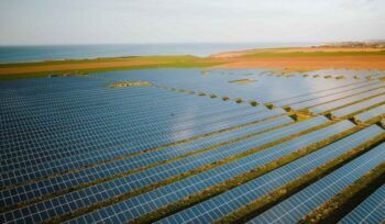 Solar farm by the sea