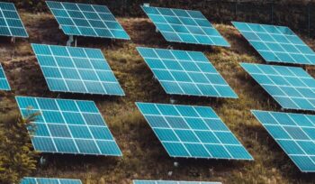 Solar panels on hillside