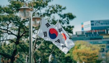 South Korean flags