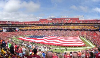 The opening of the NFL game at FedEx Field