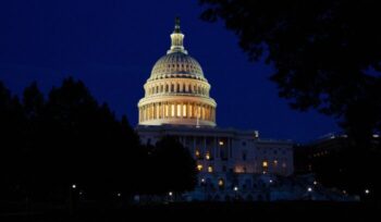 U.S. Capitol Building at night